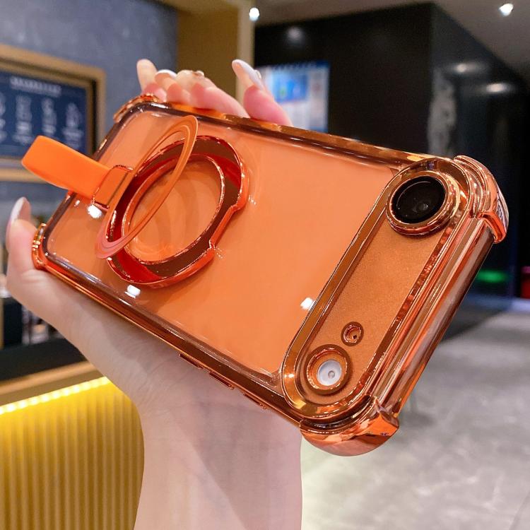 Crystal Shield Ring Holde TPU + Acrylic Magnetic Phone Case, For iPhone 17 Pro Max, For iPhone 17 Pro, For iPhone 17, For iPhone Air, For iPhone 16 Pro Max, For iPhone 16 Pro