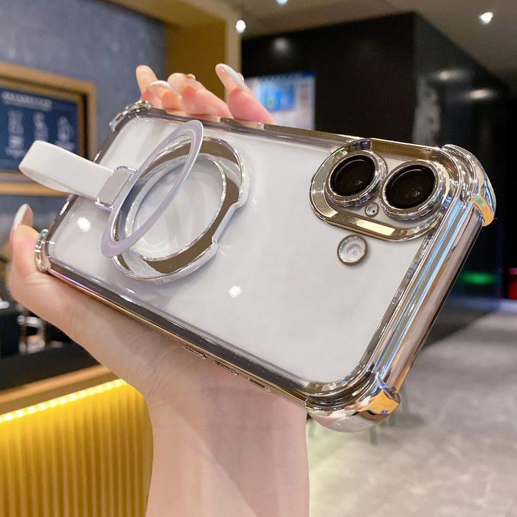 Ốp điện thoại nam châm TPU + acrylic kèm vòng giữ Crystal Shield, dành cho iPhone 16 Plus, dành cho iPhone 16, dành cho iPhone 15 Pro Max, dành cho iPhone 15 Pro, dành cho iPhone 15 Plus, dành cho iPhone 15