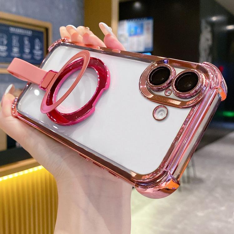 Ốp điện thoại nam châm TPU + acrylic kèm vòng giữ Crystal Shield, dành cho iPhone 16 Plus, dành cho iPhone 16, dành cho iPhone 15 Pro Max, dành cho iPhone 15 Pro, dành cho iPhone 15 Plus, dành cho iPhone 15