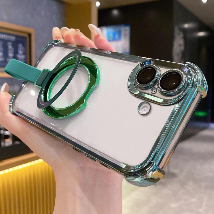 Ốp điện thoại nam châm TPU + acrylic kèm vòng giữ Crystal Shield, dành cho iPhone 16 Plus, dành cho iPhone 16, dành cho iPhone 15 Pro Max, dành cho iPhone 15 Pro, dành cho iPhone 15 Plus, dành cho iPhone 15