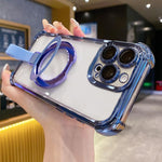Ốp điện thoại nam châm TPU + acrylic kèm vòng giữ Crystal Shield, dành cho iPhone 14 Plus, dành cho iPhone 14, dành cho iPhone 14 Pro, dành cho iPhone 14 Pro Max, dành cho iPhone 13 Pro Max, dành cho iPhone 13 Pro