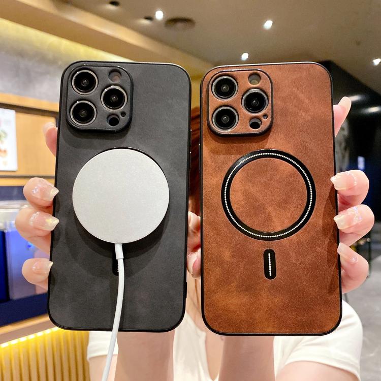 Ốp lưng điện thoại da giả cừu từ tính, dành cho iPhone 11, iPhone 11 Pro