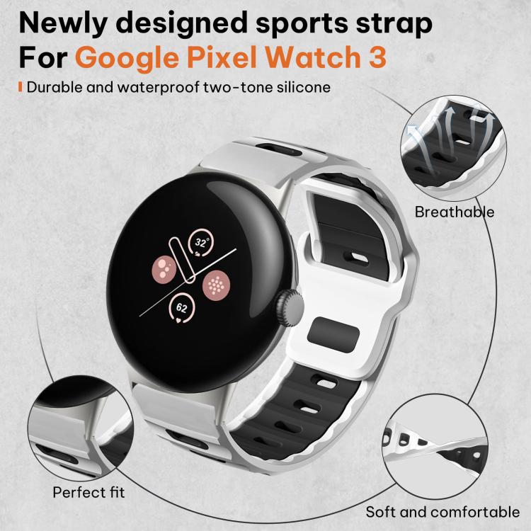 Dây đồng hồ silicone hai màu đầu phẳng xDfind, dành cho Google Pixel Watch 4 / 3 / 2 / 1 41mm
