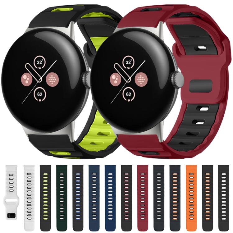 Dây đồng hồ silicone hai màu đầu phẳng xDfind, dành cho Google Pixel Watch 4 / 3 / 2 / 1 41mm