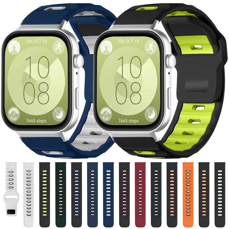 xDfind Flat-head Dual-color Silicone Watch Band, For Huawei Watch Fit4 Pro / Fit4 / Fit3, For Huawei Watch D2