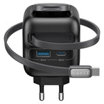 Bộ sạc du lịch 3 trong 1 GaN 65W Havit UC252 với cáp Type-C rút gọn, UC252 (phích cắm EU), UC252 (phích cắm Mỹ)