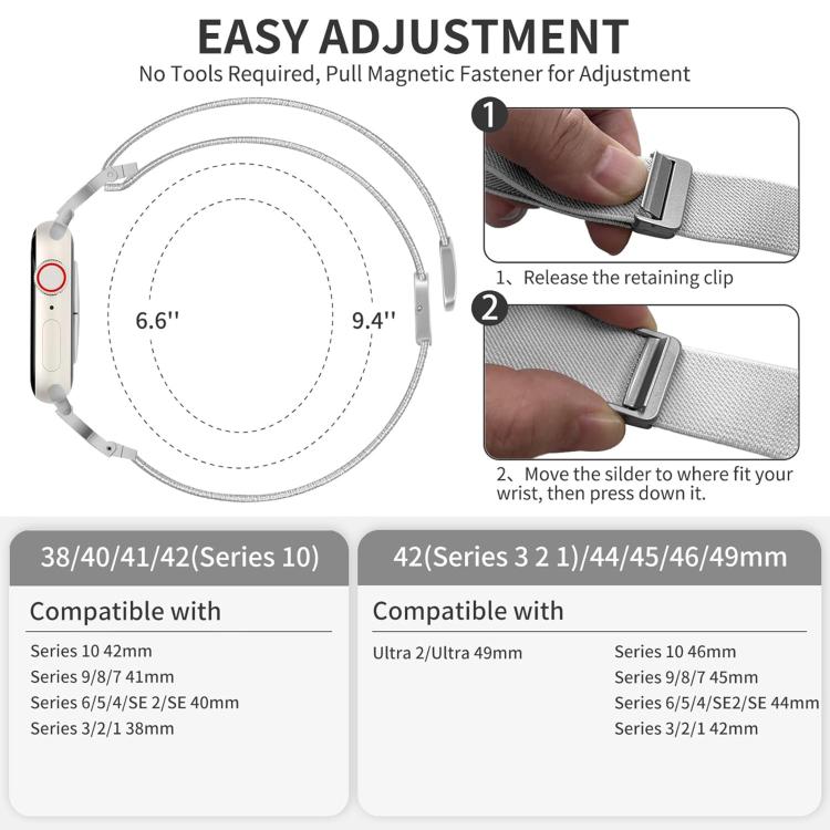 Dây đồng hồ xDfind khóa nam châm bện nylon nút thắt Trung Quốc, dành cho Apple Watch 42 / 44 / 45 / 46 / 49mm, dành cho Apple Watch 38 / 40 / 41 / S11 42mm