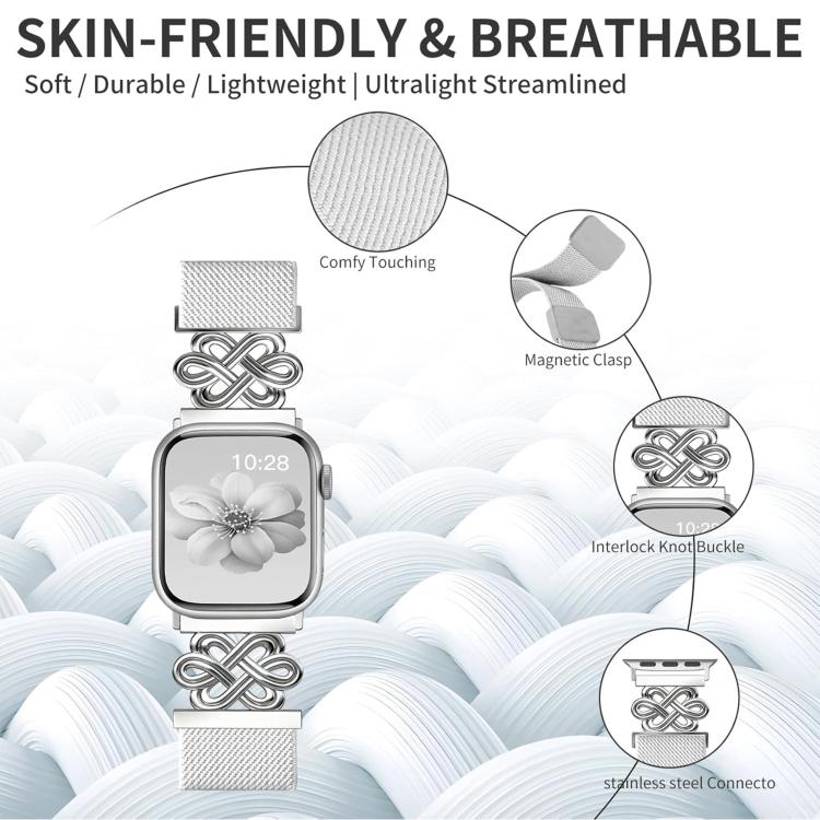 Dây đồng hồ xDfind khóa nam châm bện nylon nút thắt Trung Quốc, dành cho Apple Watch 42 / 44 / 45 / 46 / 49mm, dành cho Apple Watch 38 / 40 / 41 / S11 42mm