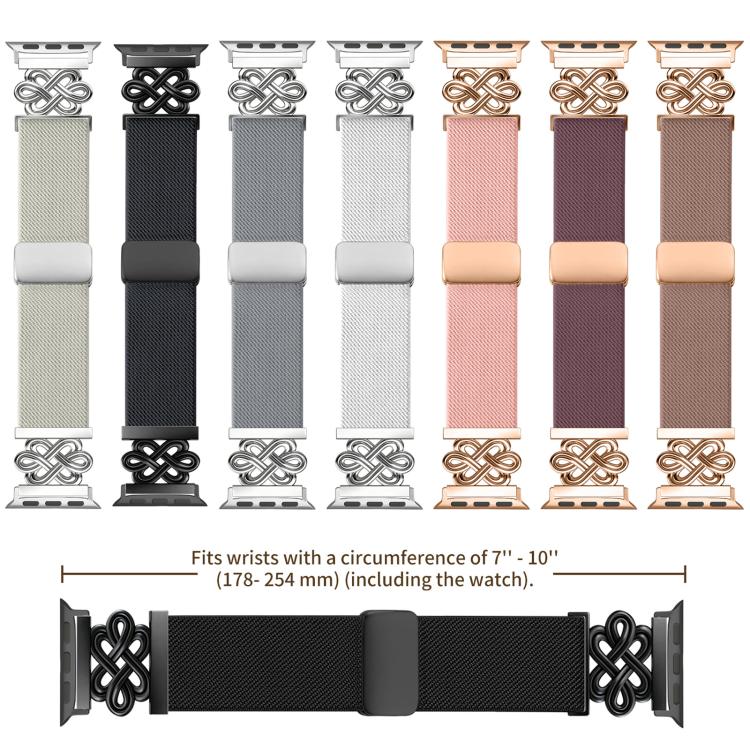 Dây đồng hồ xDfind khóa nam châm bện nylon nút thắt Trung Quốc, dành cho Apple Watch 42 / 44 / 45 / 46 / 49mm, dành cho Apple Watch 38 / 40 / 41 / S11 42mm