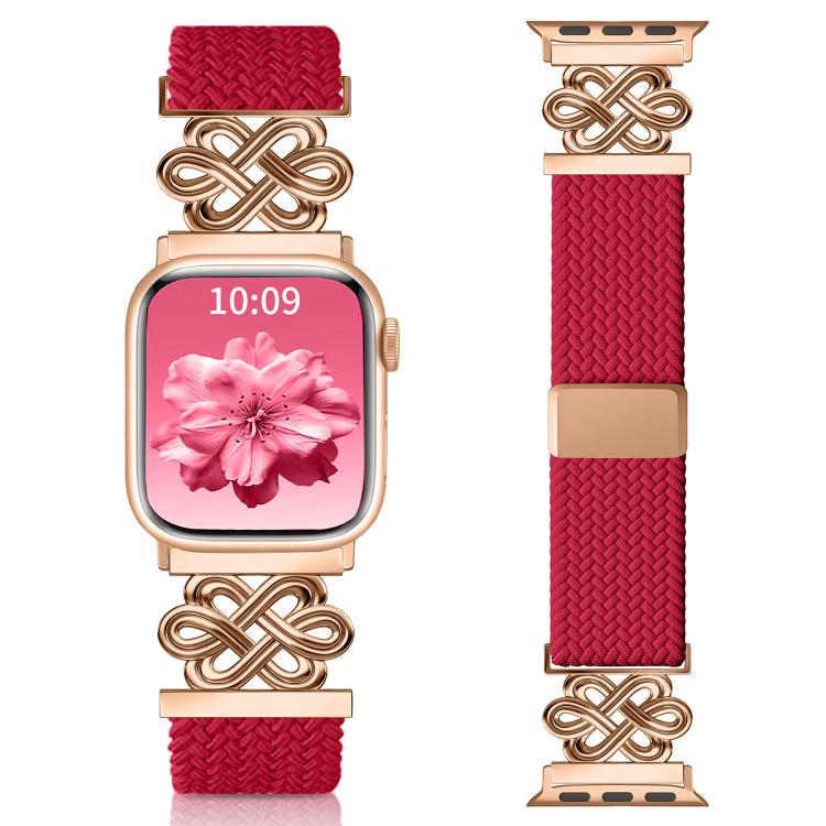 xDfind Chinese Knot Nylon Rainbow Braided Magnetic Buckle Watch Band, For Apple Watch 42 / 44 / 45 / 46 / 49mm, For Apple Watch 38 / 40 / 41 / S11 42mm