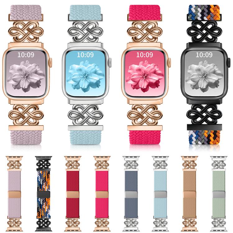 Dây đồng hồ xDfind khóa nam châm bện nylon cầu vồng nút thắt Trung Quốc, dành cho Apple Watch 42 / 44 / 45 / 46 / 49mm, dành cho Apple Watch 38 / 40 / 41 / S11 42mm