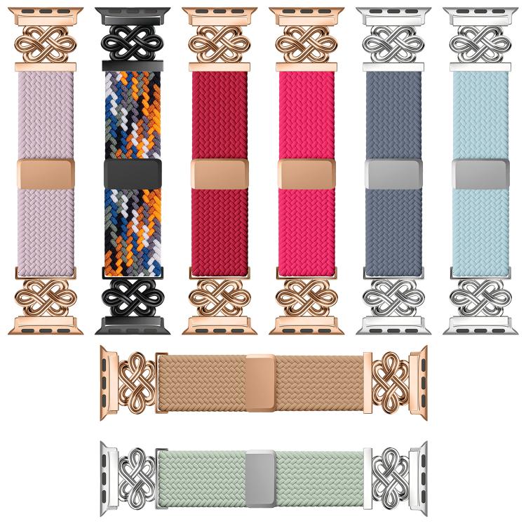 Dây đồng hồ xDfind khóa nam châm bện nylon cầu vồng nút thắt Trung Quốc, dành cho Apple Watch 42 / 44 / 45 / 46 / 49mm, dành cho Apple Watch 38 / 40 / 41 / S11 42mm