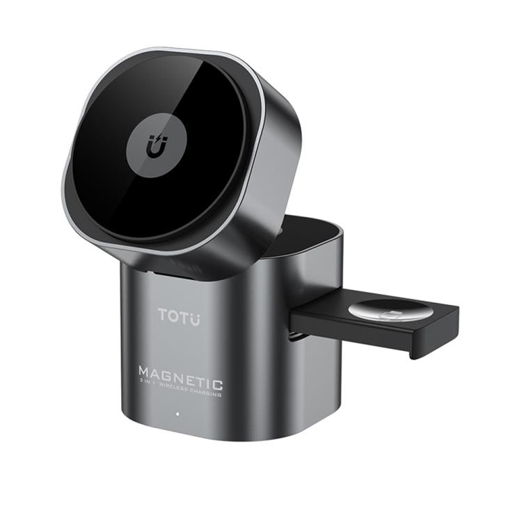 Trạm sạc không dây xoay 3 trong 1 TOTU CW-10-W cho điện thoại, tai nghe và đồng hồ, CW-10-W