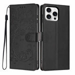 Tree Cat Embossed Flip Vegan Leather Phone Case, For iPhone 16 Pro, For iPhone 16 Plus, For iPhone 16, For iPhone 15 Pro Max, For iPhone 15 Pro, For iPhone 15 Plus