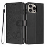 Tree Cat Embossed Flip Vegan Leather Phone Case, For iPhone 16 Pro, For iPhone 16 Plus, For iPhone 16, For iPhone 15 Pro Max, For iPhone 15 Pro, For iPhone 15 Plus