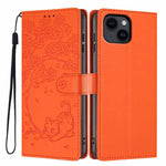 Tree Cat Embossed Flip Vegan Leather Phone Case, For iPhone 16 Pro, For iPhone 16 Plus, For iPhone 16, For iPhone 15 Pro Max, For iPhone 15 Pro, For iPhone 15 Plus