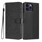 Tree Cat Embossed Flip Vegan Leather Phone Case, For iPhone 14 Pro Max, For iPhone 13 Pro Max, For iPhone 13 Pro, For iPhone 13, For iPhone 12 Pro Max, For iPhone 12 / 12 Pro