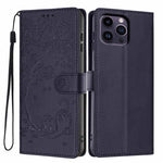 Tree Cat Embossed Flip Vegan Leather Phone Case, For iPhone 13 Pro, For iPhone 13, For iPhone 12 Pro Max, For iPhone 12 / 12 Pro, For iPhone 11 Pro Max, For iPhone 11