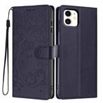 Tree Cat Embossed Flip Vegan Leather Phone Case, For iPhone 11 Pro Max, For iPhone 11, For iPhone 11 Pro