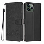 Ốp điện thoại da thuần chay dập nổi hình mèo cây, dành cho iPhone 11 Pro