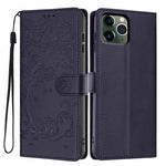 Ốp điện thoại da thuần chay dập nổi hình mèo cây, dành cho iPhone 11 Pro