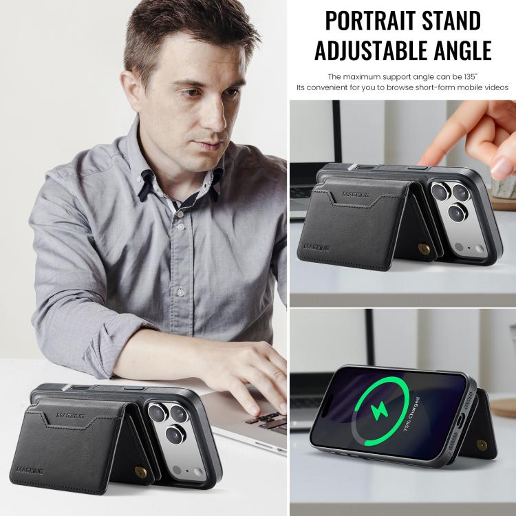 MAGKING K3 Series MagSafe RFID K3 Pro Card Bag Detachable Phone Case, For iPhone 17 Pro Max, For iPhone 17 Pro, For iPhone Air