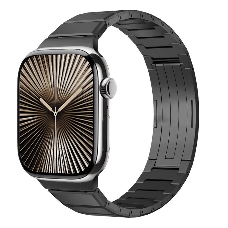 One Bead Folding Clasp Metal Titanium Alloy Watch Band, For Apple Watch 46mm / 49mm / 45mm / 44mm, For Apple Watch 42mm / 41mm / 40mm / 38mm