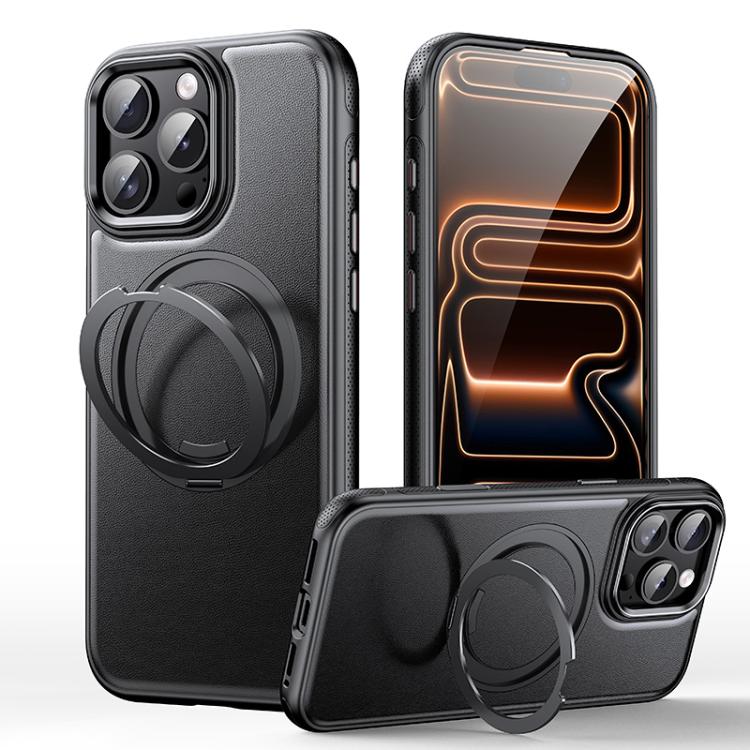 Leather Texture 360 Degrees Rotating Magnetic Holder Phone Case, For iPhone 18 Pro, For iPhone 18 Pro Max, For iPhone 17 Pro Max, For iPhone 17 Pro, For iPhone 17, For iPhone Air, For iPhone 16 Pro Max, For iPhone 16 Pro, For iPhone 16 Plus, For iPhone 16