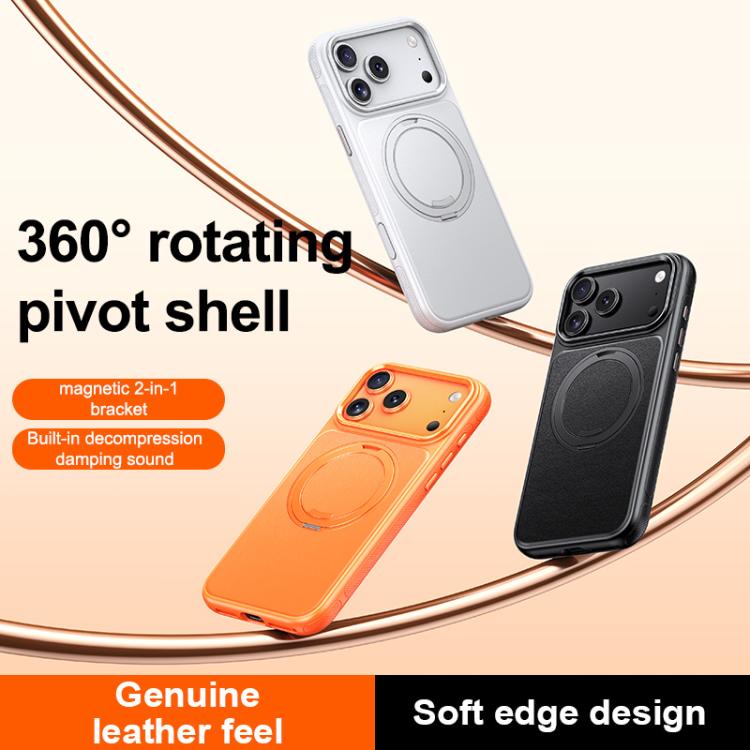 Leather Texture 360 Degrees Rotating Magnetic Holder Phone Case, For iPhone 18 Pro, For iPhone 18 Pro Max, For iPhone 17 Pro Max, For iPhone 17 Pro, For iPhone 17, For iPhone Air, For iPhone 16 Pro Max, For iPhone 16 Pro, For iPhone 16 Plus, For iPhone 16