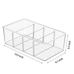 Four-Compartment Desktop Organizer Storage Box Removable Dividers Clear Storage Box