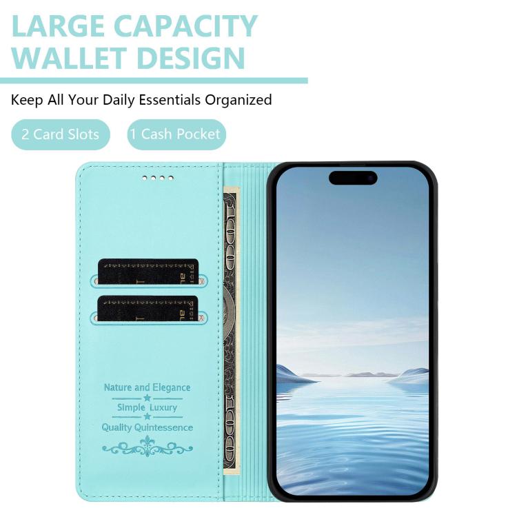 Ốp điện thoại da thuần chay dập nổi mèo dễ thương có nam châm RFID, cho iPhone Air, cho iPhone 16 Pro Max, cho iPhone 16 Pro, cho iPhone 16 Plus
