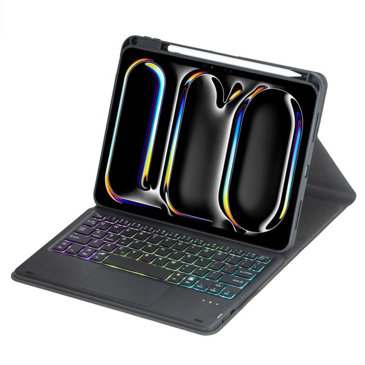Bao da bàn phím Bluetooth có đèn nền xoay 360 độ với bàn di chuột, Dành cho iPad Pro 11 2025 / 2024, Dành cho iPad 2025 / 2022, Dành cho iPad Air 11 2025 / iPad Pro 11 2022, Dành cho iPad 10.2 2021 / 2019 / iPad Air 3
