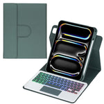 Bao da bàn phím Bluetooth có đèn nền xoay 360 độ với bàn di chuột, Dành cho iPad Pro 11 2025 / 2024, Dành cho iPad 2025 / 2022, Dành cho iPad Air 11 2025 / iPad Pro 11 2022, Dành cho iPad 10.2 2021 / 2019 / iPad Air 3