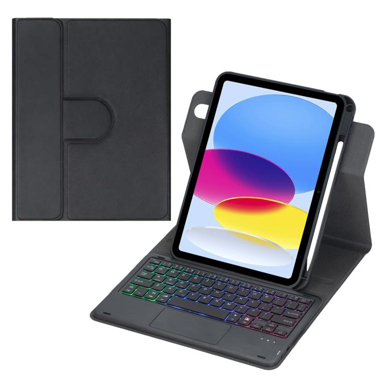 Bao da bàn phím Bluetooth có đèn nền xoay 360 độ với bàn di chuột, Dành cho iPad Pro 11 2025 / 2024, Dành cho iPad 2025 / 2022, Dành cho iPad Air 11 2025 / iPad Pro 11 2022, Dành cho iPad 10.2 2021 / 2019 / iPad Air 3
