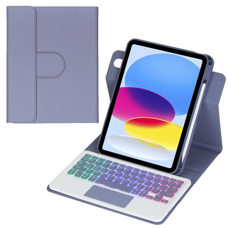Bao da bàn phím Bluetooth có đèn nền xoay 360 độ với bàn di chuột, Dành cho iPad Pro 11 2025 / 2024, Dành cho iPad 2025 / 2022, Dành cho iPad Air 11 2025 / iPad Pro 11 2022, Dành cho iPad 10.2 2021 / 2019 / iPad Air 3