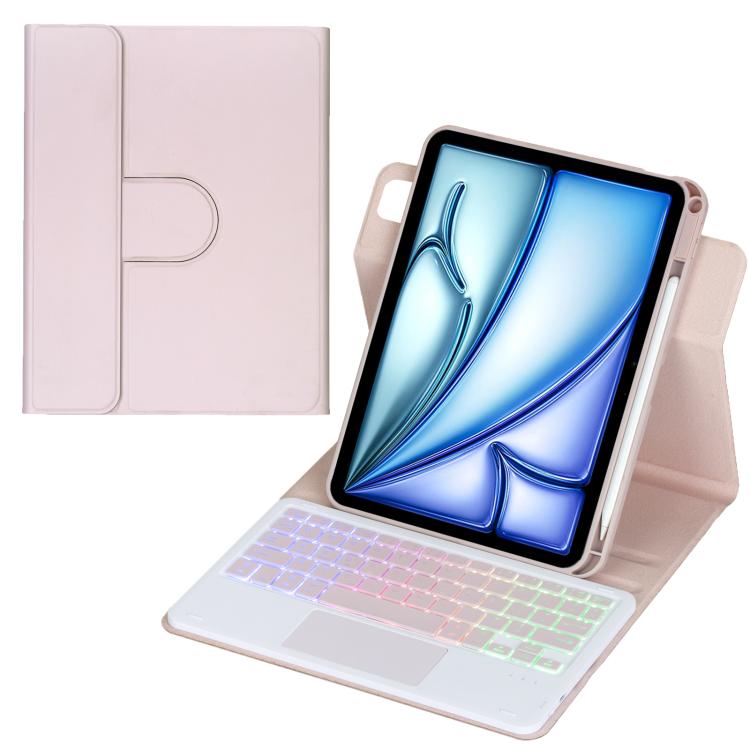 Bao da bàn phím Bluetooth có đèn nền xoay 360 độ với bàn di chuột, Dành cho iPad Pro 11 2025 / 2024, Dành cho iPad 2025 / 2022, Dành cho iPad Air 11 2025 / iPad Pro 11 2022, Dành cho iPad 10.2 2021 / 2019 / iPad Air 3