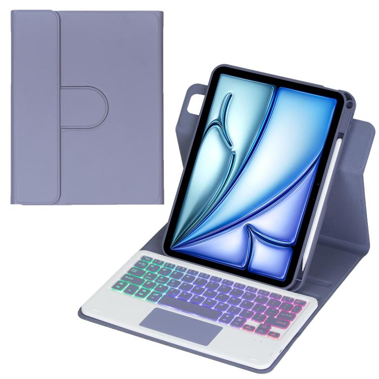 Bao da bàn phím Bluetooth có đèn nền xoay 360 độ với bàn di chuột, Dành cho iPad Pro 11 2025 / 2024, Dành cho iPad 2025 / 2022, Dành cho iPad Air 11 2025 / iPad Pro 11 2022, Dành cho iPad 10.2 2021 / 2019 / iPad Air 3