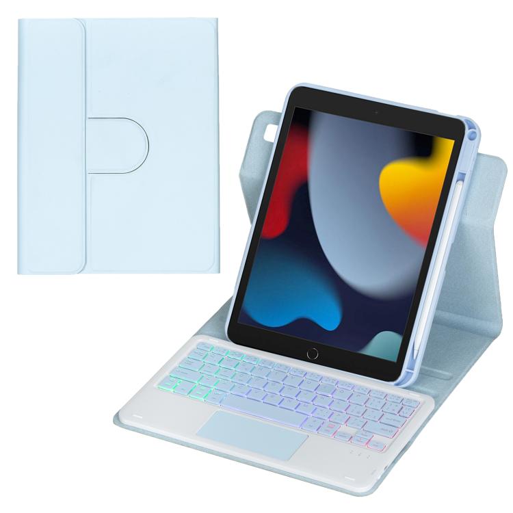 Bao da bàn phím Bluetooth có đèn nền xoay 360 độ với bàn di chuột, Dành cho iPad Pro 11 2025 / 2024, Dành cho iPad 2025 / 2022, Dành cho iPad Air 11 2025 / iPad Pro 11 2022, Dành cho iPad 10.2 2021 / 2019 / iPad Air 3
