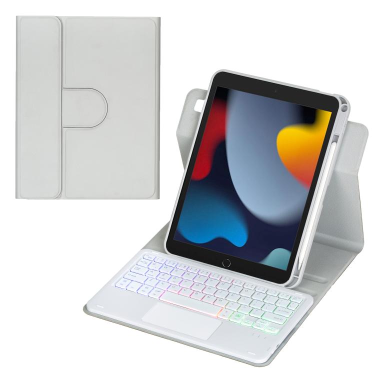 Bao da bàn phím Bluetooth có đèn nền xoay 360 độ với bàn di chuột, Dành cho iPad Pro 11 2025 / 2024, Dành cho iPad 2025 / 2022, Dành cho iPad Air 11 2025 / iPad Pro 11 2022, Dành cho iPad 10.2 2021 / 2019 / iPad Air 3