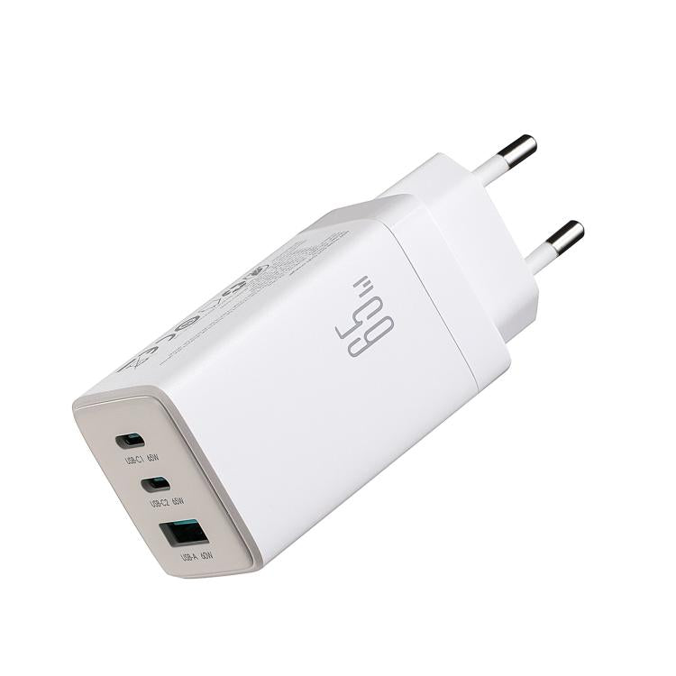 Bộ sạc 65W GaN JOYROOM JR-TG10 3 cổng USB, 2 cổng Type-C kèm cáp Type-C sang Type-C, phích cắm EU, phích cắm UK