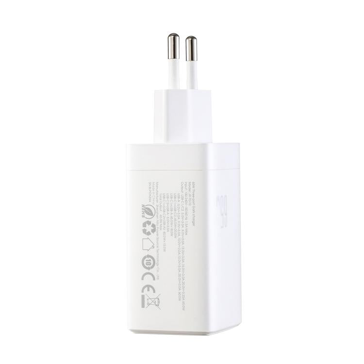 Bộ sạc 65W GaN JOYROOM JR-TG10 3 cổng USB, 2 cổng Type-C kèm cáp Type-C sang Type-C, phích cắm EU, phích cắm UK