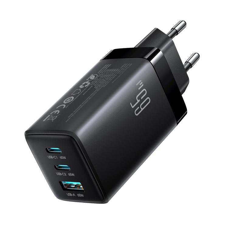 Bộ sạc 65W GaN JOYROOM JR-TG10 3 cổng USB, 2 cổng Type-C kèm cáp Type-C sang Type-C, phích cắm EU, phích cắm UK