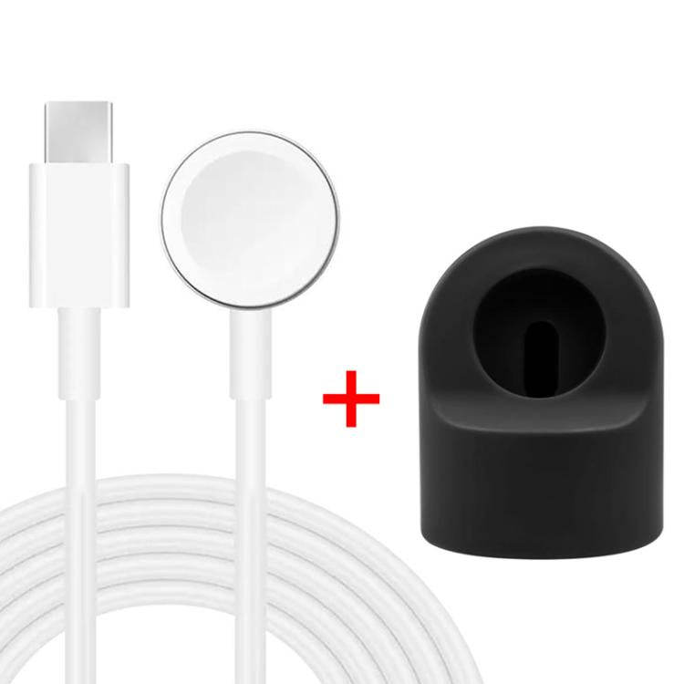 xDfind Giá đỡ sạc silicone và bộ sạc Type-C cho Apple Watch, Silicone+Type-C (Trắng), Silicone+Type-C (Đen)
