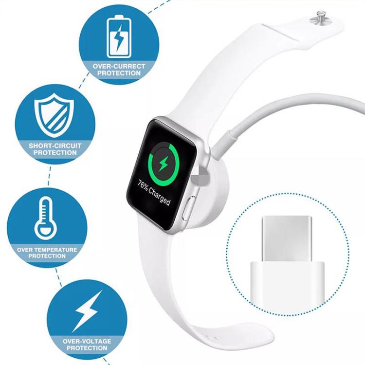 xDfind Giá đỡ sạc hợp kim nhôm và bộ sạc Type-C cho Apple Watch, Hợp kim nhôm+Type-C