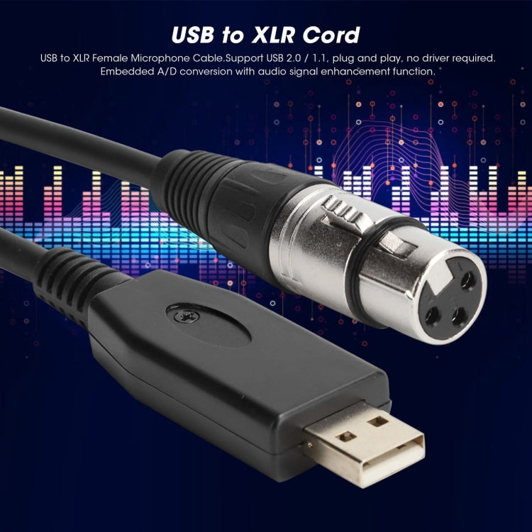 Cáp ghi âm micro USB sang XLR cái US18, 2m, 3m