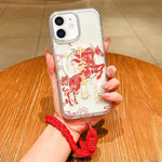 Ốp điện thoại toàn diện nam châm Acrylic hình năm con ngựa kèm dây đeo, dành cho iPhone 13, iPhone 12, iPhone 12 Pro Max, iPhone 12 Pro