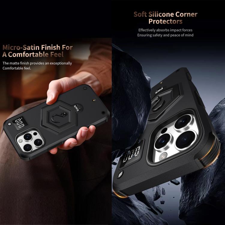 Hexagon Armor Magnetic Holder Weighing Scale Phone Case, For iPhone 14 / 13, For iPhone 14 Pro, For iPhone 14 Pro Max, For iPhone 13 Pro Max, For iPhone 13 Pro, For iPhone 12 Pro Max