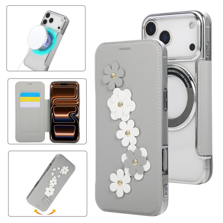 Ốp lưng điện thoại da tổng hợp vegan có nam châm kèm ngăn đựng thẻ họa tiết hoa, dành cho iPhone 17 Pro Max, iPhone 17 Pro, iPhone 17, iPhone Air, iPhone 16 Pro Max, iPhone 16 Pro, iPhone 16 Plus, iPhone 16, iPhone 15 Pro Max