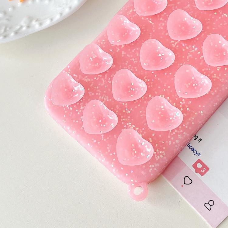 Ốp lưng điện thoại trong suốt lấp lánh có cốc hút hình trái tim, dành cho iPhone 14, iPhone 14 Pro Max, iPhone 13