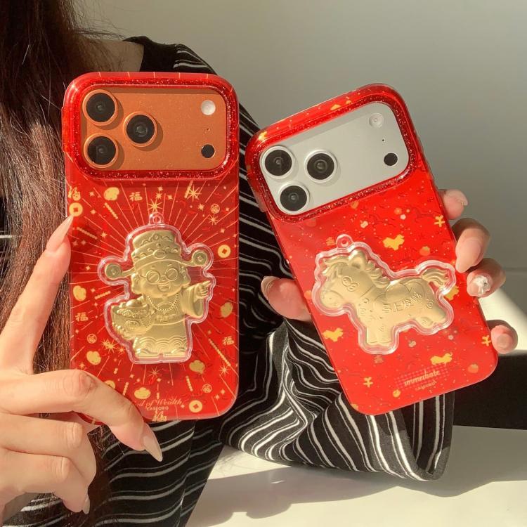 Ốp lưng điện thoại họa tiết truyền thống may mắn Tết Nguyên Đán Trung Quốc PC + TPU, dành cho iPhone 17 Pro Max, iPhone 17 Pro